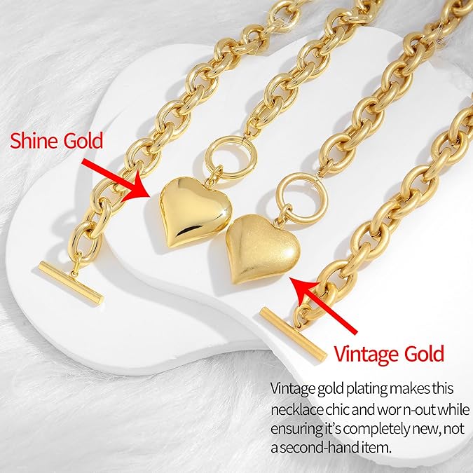 18K Gold Plated Coin Lion Head Pendant Necklace Chunky Paperclip Choker Necklace For Gifts On Birthday Holidays For Women Girls
