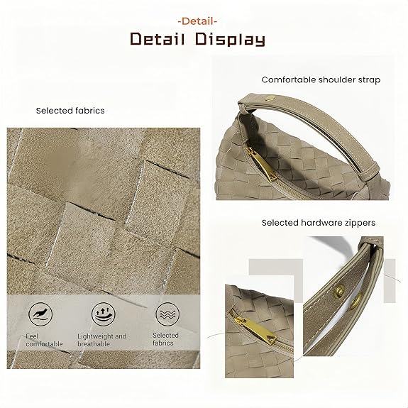 Luxurious Suede Hobo Bag - Women's Woven Leather Shoulder Bag with Spacious Interior