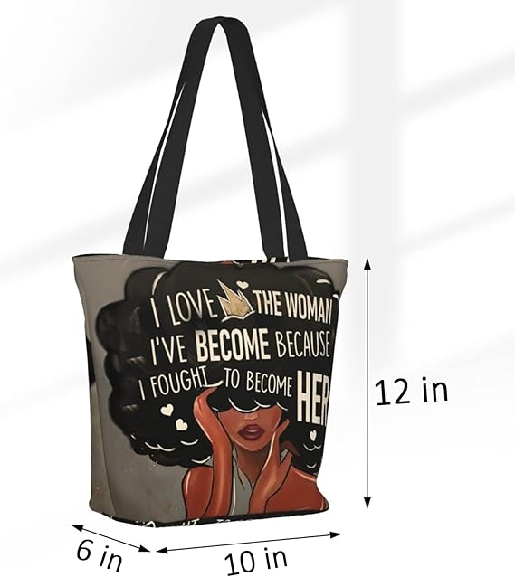 African American Tote Bag for Women, African Handbags, Black Women Bags Art Shoulder Handbag